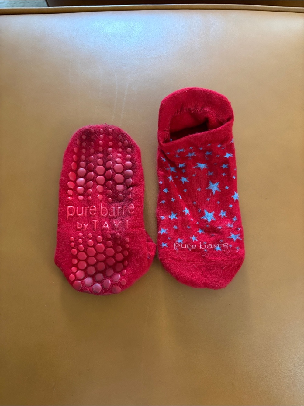 Pure Barre Red Star Grip No-Show Socks